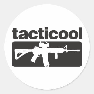 Pegatina Redonda Tacticool - Negro
