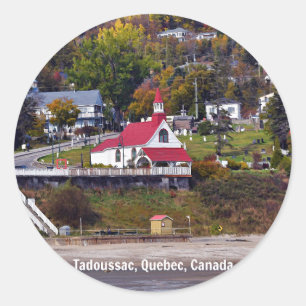 Pegatina Redonda Tadoussac, Quebec, Canadá