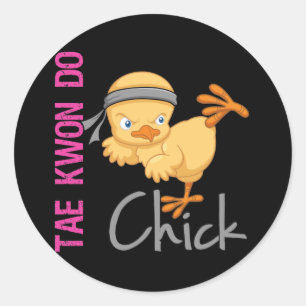 Pegatina Redonda Tae Kwon Do Chick