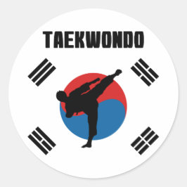 Pegatina Redonda Taekwondo