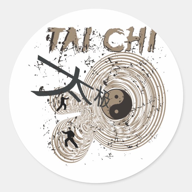 Pegatina Redonda Tai Chi (Anverso)