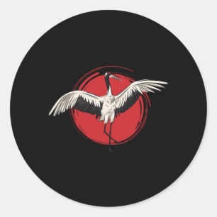Pegatina Redonda Tai Chi Crane