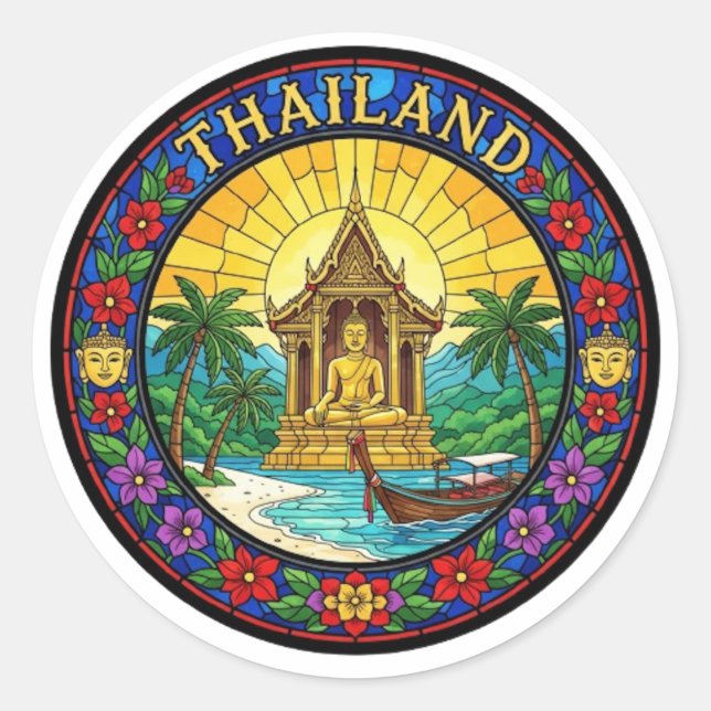 PEGATINA REDONDA TAILANDIA (Anverso)