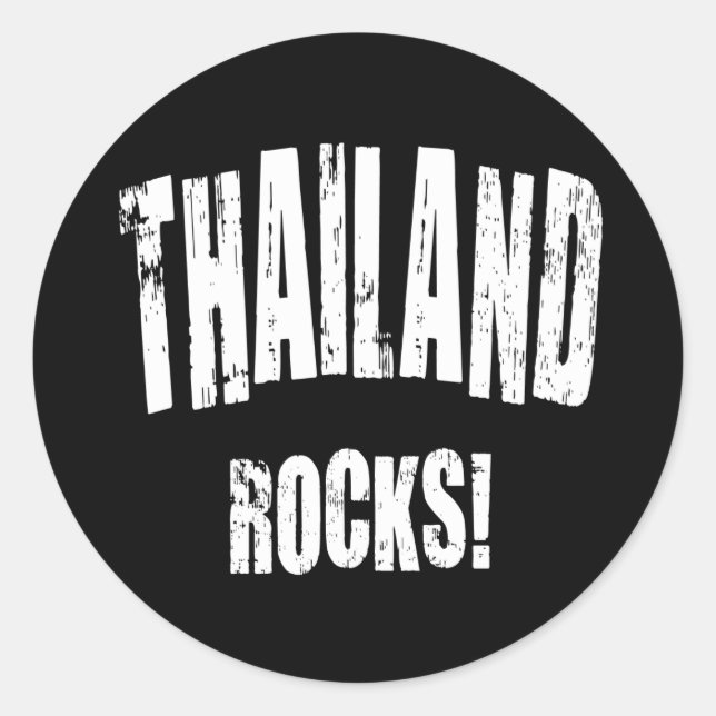 Pegatina Redonda ¡Tailandia Rocks! (Anverso)