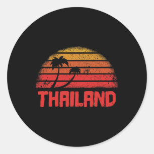 Pegatina Redonda Tailandia Vintage Retro 70s Throwck