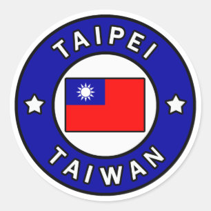 Pegatina Redonda Taipei Taiwán