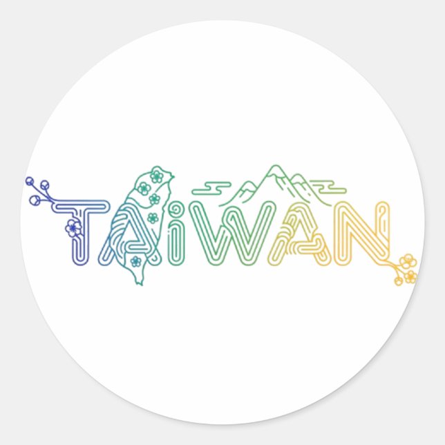 PEGATINA REDONDA TAIWÁN (Anverso)