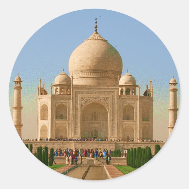 Pegatina Redonda taj mahal bright (Anverso)
