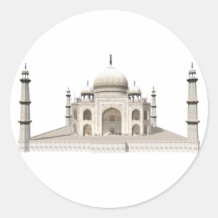 Pegatina Redonda Taj Mahal: Modelo 3D: