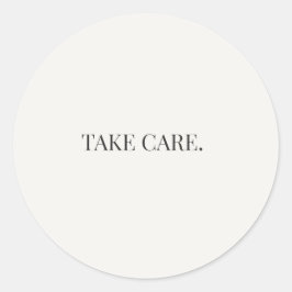 Pegatina Redonda Take Care – Serie de Apoyo Diario