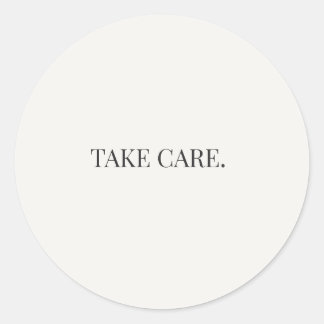 Pegatina Redonda Take Care – Serie de Apoyo Diario
