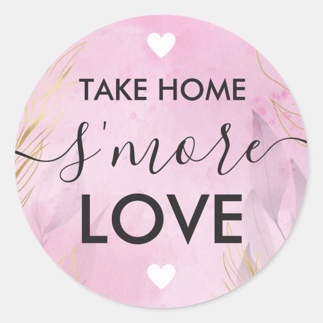 Pegatina Redonda Take Home S'more Love Purple Botanics Pegatinas (Anverso)