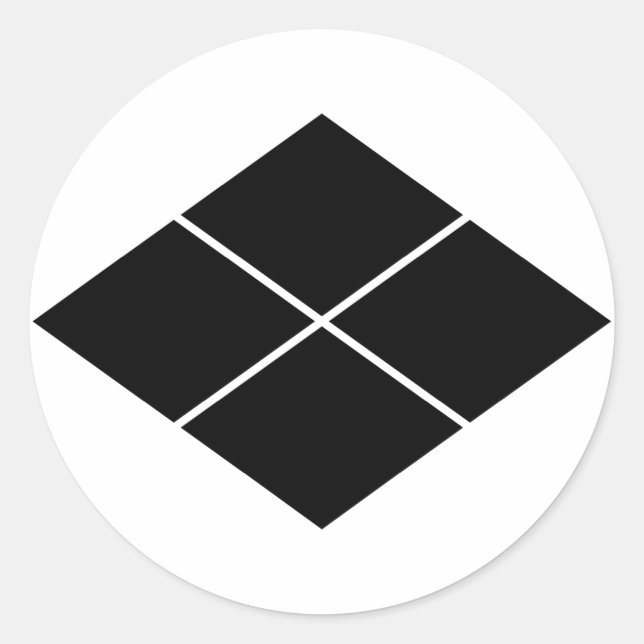 Pegatina Redonda Takeda rhombus (Anverso)