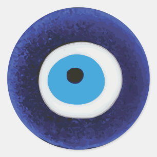 Pegatina Redonda Talismán del Ojo Turco Nazar