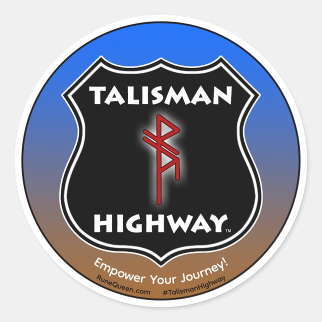 Pegatina Redonda Talisman Highway RuneQueen (Anverso)