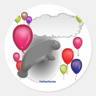 Pegatina Redonda Talking Manatee Fiesta