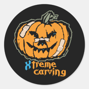 Pegatina Redonda Talla de calabaza de Xtreme