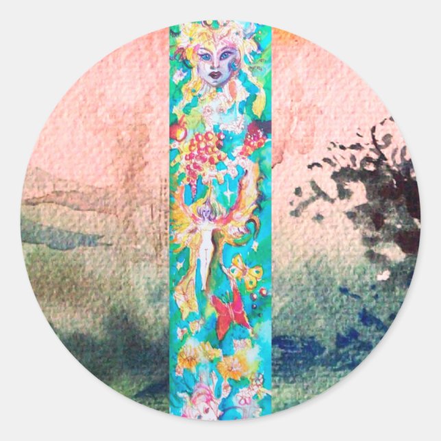 PEGATINA REDONDA TALLA DE GRIPE FAIRY (Anverso)