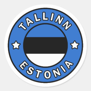 Pegatina Redonda Tallín Estonia