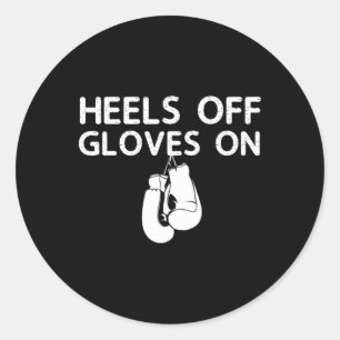 Pegatina Redonda Talones Fuera Guantes Puesto Kickboxing Día de Box