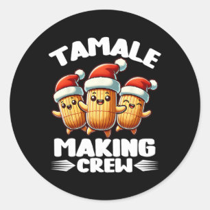 Pegatina Redonda Tamale Creando Tripulación Familia Mexicana De Ali