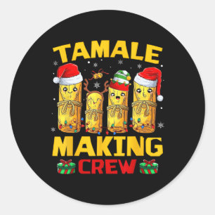 Pegatina Redonda Tamale Hace Que La Tripulación Tamale Season Funci