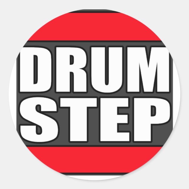 Pegatina Redonda Tambor de DRUMSTEP y Bass y Dubstep (Anverso)