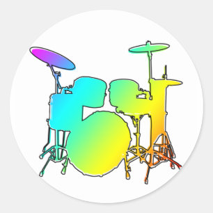 Pegatina Redonda tambores odd-Rex