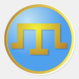 Pegatina Redonda Tamga de los tártaros de Crimea