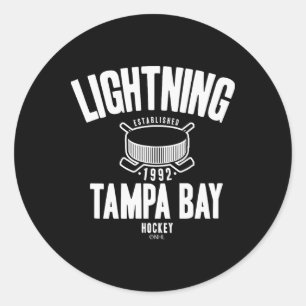 Pegatina Redonda Tampa Bay Lightning Disco de Hockey Azul Oficialme
