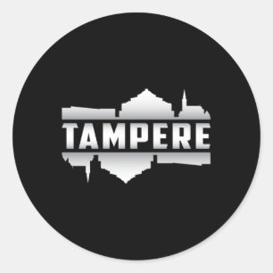 Pegatina Redonda Tampere Finlandia City Skyline Cityscape Gift Idea