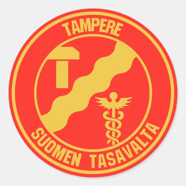 Pegatina Redonda Tampere Round Emblem (Anverso)