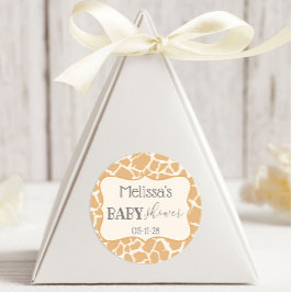 Pegatina Redonda Tan Baby Boy Giraffe