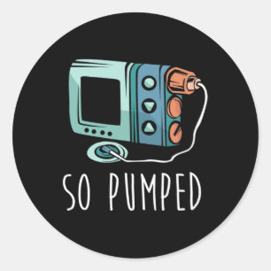 Pegatina Redonda Tan bombeado Mes de Conciencia sobre la Diabética 