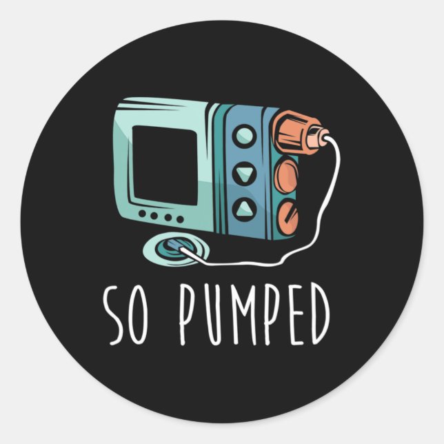 Pegatina Redonda Tan bombeado Mes de Conciencia sobre la Diabética  (Anverso)