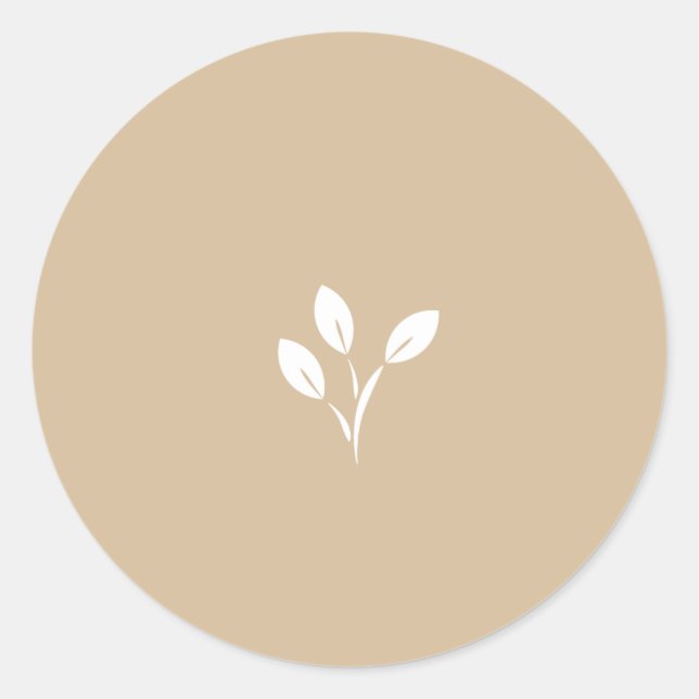 Pegatina Redonda Tan, hoja, hojas, gráfico, logotipo (Anverso)
