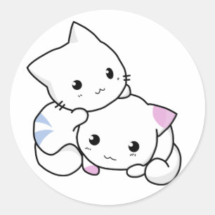 Pegatina Redonda Tan Kawaii