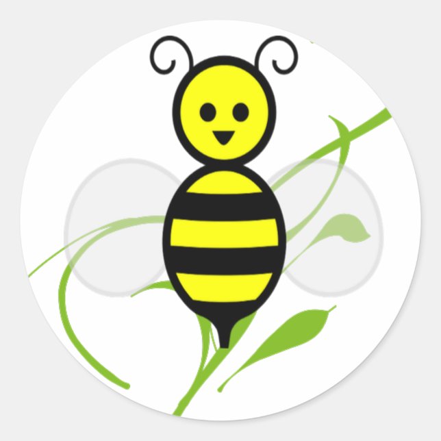 Pegatina Redonda Tan ocupado como una abeja (Anverso)