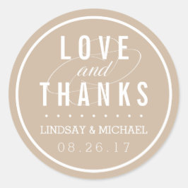Pegatina Redonda Tan y la boda blanca a favor de ti