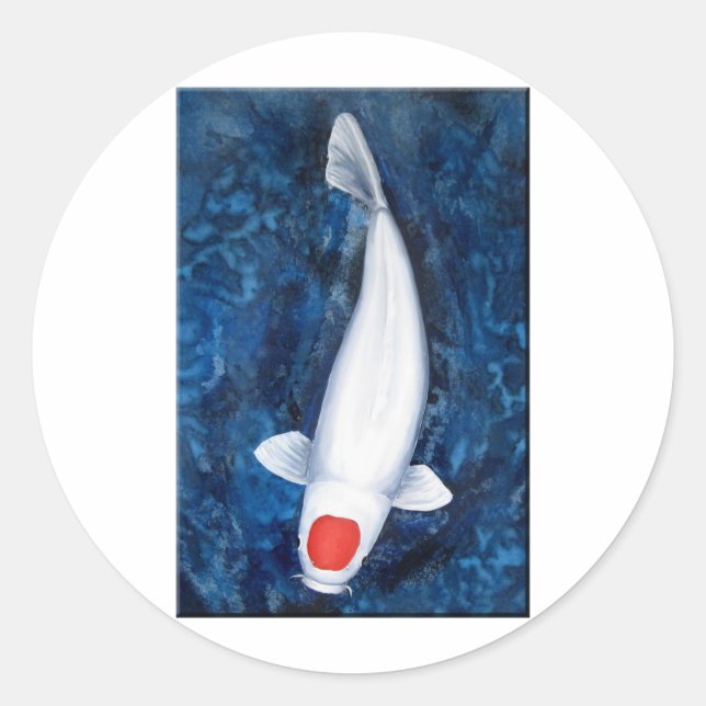 Pegatina Redonda Tancho Koi (Anverso)