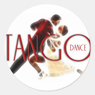 Pegatina Redonda Tango Dance rojo