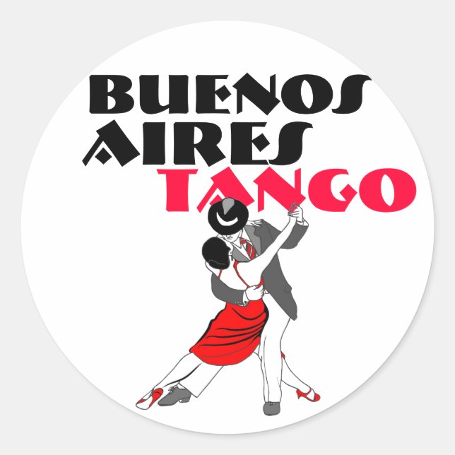 Pegatina Redonda Tango de Buenos Aires (Anverso)