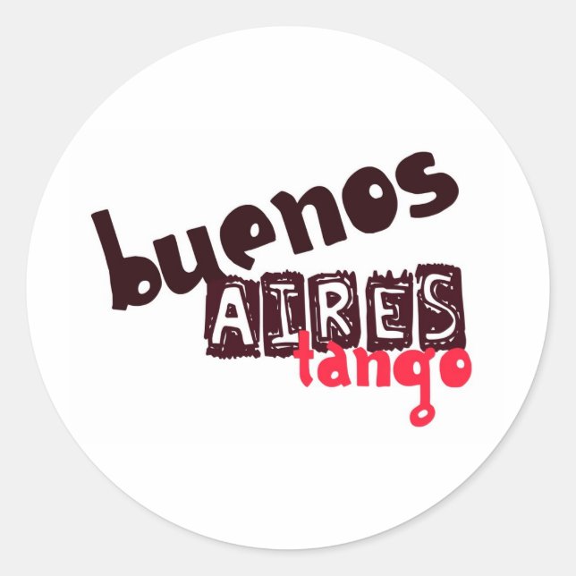 Pegatina Redonda Tango de Buenos Aires (Anverso)