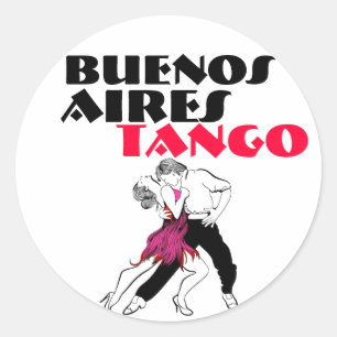 Pegatina Redonda Tango de Buenos Aires
