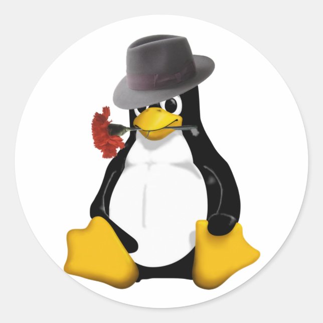 Pegatina Redonda Tango de Linux (Anverso)