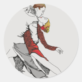 Pegatina Redonda Tango Romance