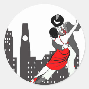 Pegatina Redonda Tango urbano