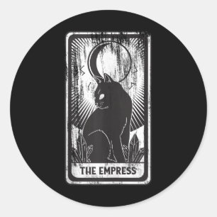 Pegatina Redonda Tank de tarjeta Tarot Empress Black Cat Top