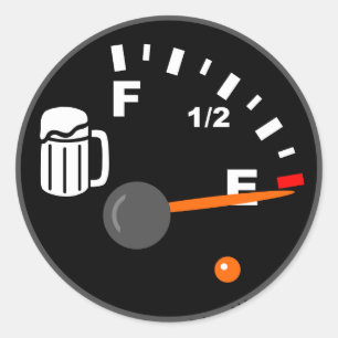 PEGATINA REDONDA TANQUE DE CERVEZA VACÍO