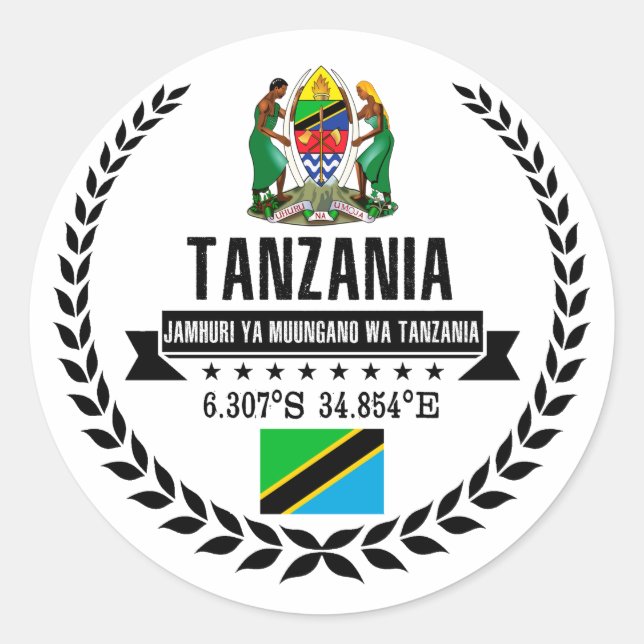 Pegatina Redonda Tanzania (Anverso)